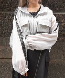 フード付シアブルゾン(グレー-F)