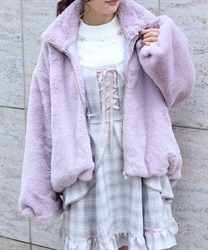 ラビットライクファーコート(ピンク-F)