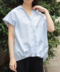 レースアップタックシャツ【ランク別お値下げ対象商品】(サックス-F)