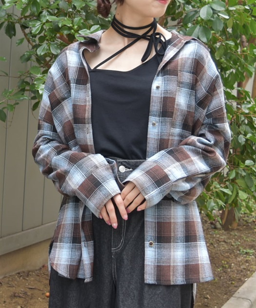 チェック柄ロングシャツ | レディース服・レディース チェック柄ロングシャツ | レディース服・レディース