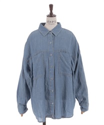 シアーデニムシャツ(ブルー-F)