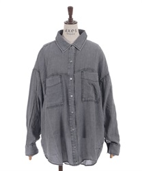 シアーデニムシャツ(黒-F)