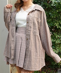 シアーデニムカラーシャツ【WEB先行販売】(茶-F)