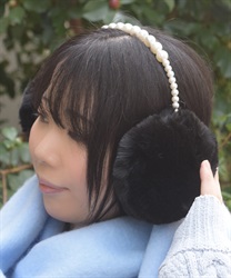 パールデザインイヤーマフ【WEB先行販売】(黒-F)