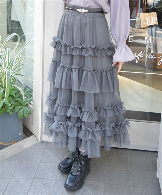 フリルチュールティアードスカート | 衣料 | axes femme online shop フリルチュールティアードスカート | 衣料 | axes femme online shop