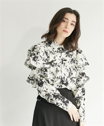 アソート釦花柄フレアブラウス | outlet | axes femme online shop アソート釦花柄フレアブラウス | outlet | axes femme online shop