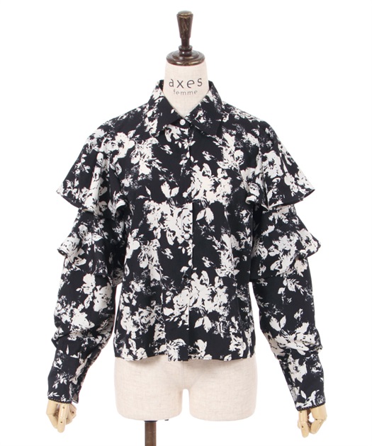 アソート釦花柄フレアブラウス | outlet | axes femme online shop アソート釦花柄フレアブラウス | outlet | axes femme online shop