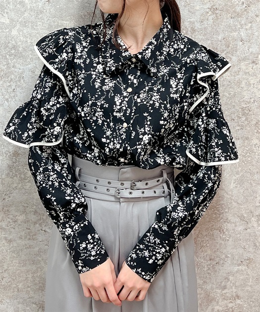 リボン付きフリル袖ブラウス | outlet | axes femme online shop リボン付きフリル袖ブラウス | outlet | axes femme online shop