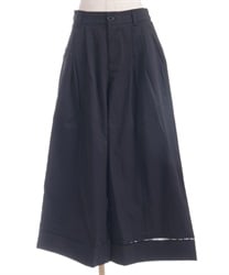 タックワイドパンツ(黒-F)