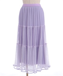 細プリーツチュールスカート【期間限定価格】(パープル-F)