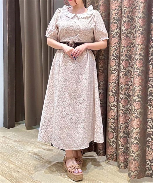 レース襟付き小花柄ワンピース【期間限定価格】 | outlet | axes レース襟付き小花柄ワンピース【期間限定価格】 | outlet | axes