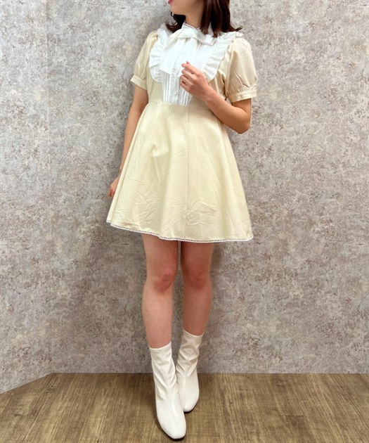 リボン付フリルミニワンピース | レディース服・レディース リボン付フリルミニワンピース | レディース服・レディース