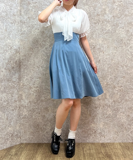 ボウタイドッキングワンピース | outlet | axes femme online shop ボウタイドッキングワンピース | outlet | axes femme online shop
