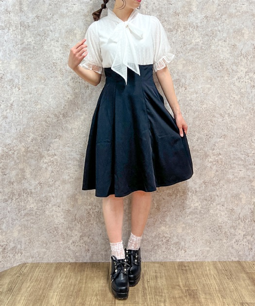 ボウタイドッキングワンピース | POETIQUE | axes femme online shop ボウタイドッキングワンピース | POETIQUE | axes femme online shop