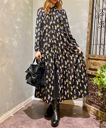動物柄長袖ワンピース | purple label | axes femme online shop 動物柄長袖ワンピース | purple label | axes femme online shop