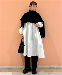 袖レースシャツワンピース(白-F)