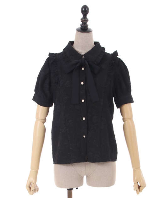 バラふくれジャカード半袖ブラウス | outlet | axes femme