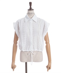 シアーレースシャツ(白-F)