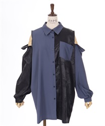 切り替え肩ジップ長袖シャツ | outlet | axes femme online shop 切り替え肩ジップ長袖シャツ | outlet | axes femme online shop