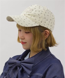 ロゴ刺繍フラワーキャップ(生成り-F)
