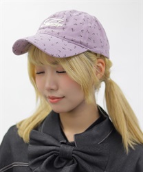 ロゴ刺繍フラワーキャップ(パープル-F)