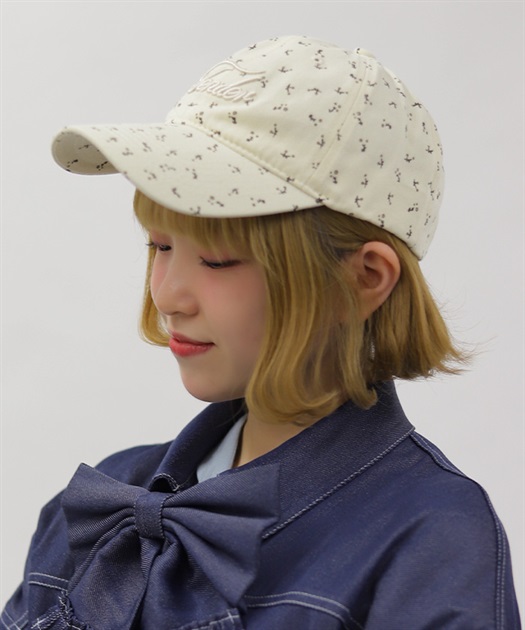 ロゴ刺繍フラワーキャップ