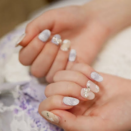 紫陽花レースネイルチップ