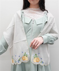 フルーツ刺繍ストール(イエロー-F)