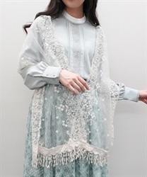 ローズフラワーレースストール