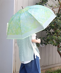 水彩グラデ柄半透明長傘(イエロー-F)
