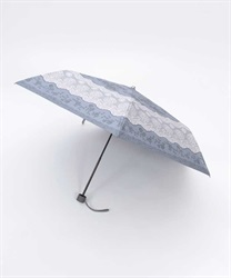 レース柄晴雨兼用折りたたみ傘(チャコール-F)