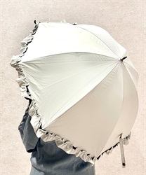 フリル使い晴雨兼用ショート傘(生成り-F)