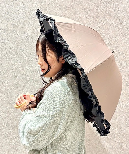 フリル使い晴雨兼用ショート傘