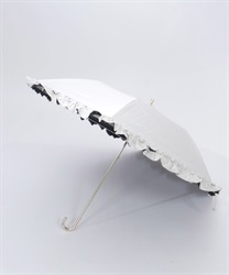 軽量フリルＵＶ折りたたみ傘(生成り-F)