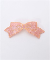 リボンアクリルバレッタ(ピンク-F)