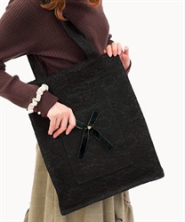 総レースデザイントート(黒-F)