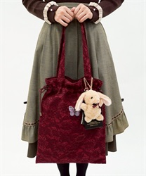 総レース巾着トート(ワイン-F)