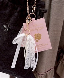 レースチャーム付きパスケース(ピンク-F)