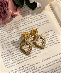 ローズ×ハートイヤリング(グロス-F)