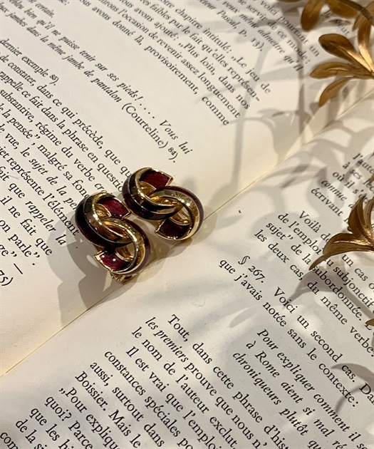 バイカラーモチーフイヤリング