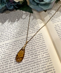 花彫刻ヴィンテージネックレス(ゴールド-F)