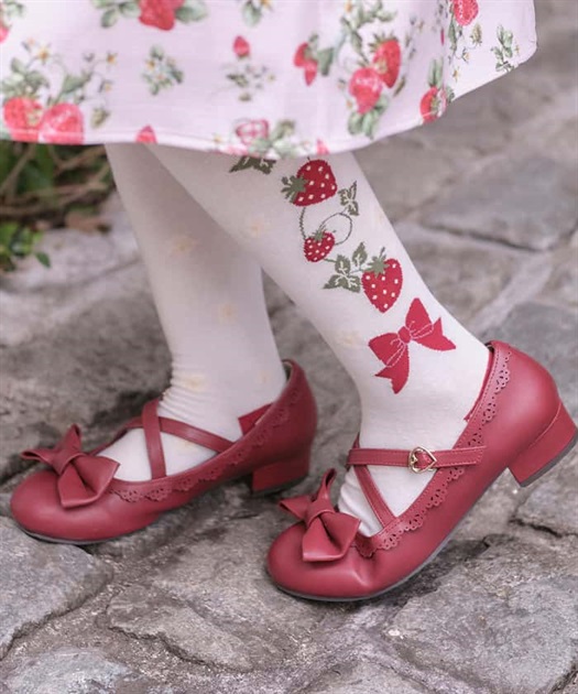 いちご柄オーバーニー | kawaii | axes femme online shop いちご柄オーバーニー | kawaii | axes femme online shop