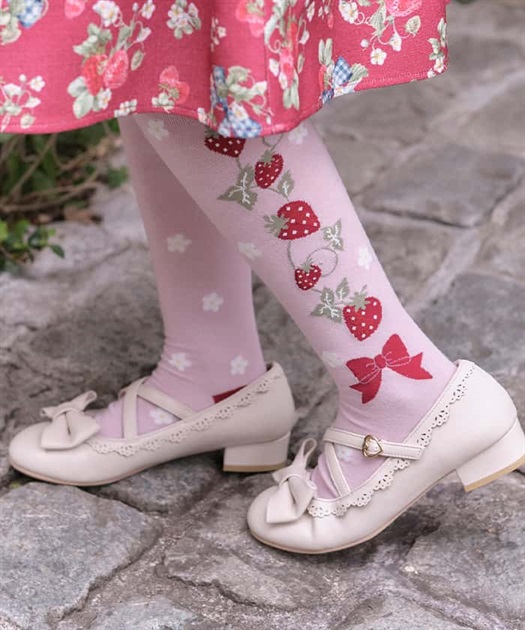 いちご柄オーバーニー | kawaii | axes femme online shop いちご柄オーバーニー | kawaii | axes femme online shop