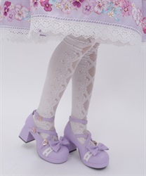 レースアップシースルーオーバーニー(白-F)