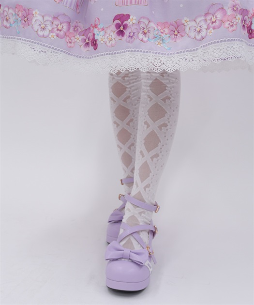 レースアップシースルーオーバーニー