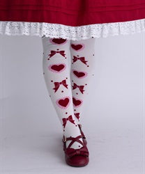 ハートリボンオーバーニー(赤-F)