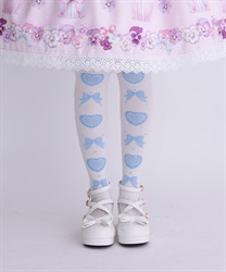 ハートリボンオーバーニー(サックス-F)