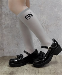 ロゴ入りシアーハイソックス【2点10%OFF対象商品】(グレー-F)