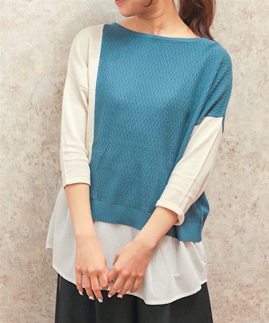 レイヤード風バイカラーニット【期間限定価格】 | axes femme レイヤード風バイカラーニット【期間限定価格】 | axes femme