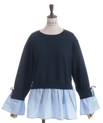 布帛ドッキングプルオーバー(紺-F)